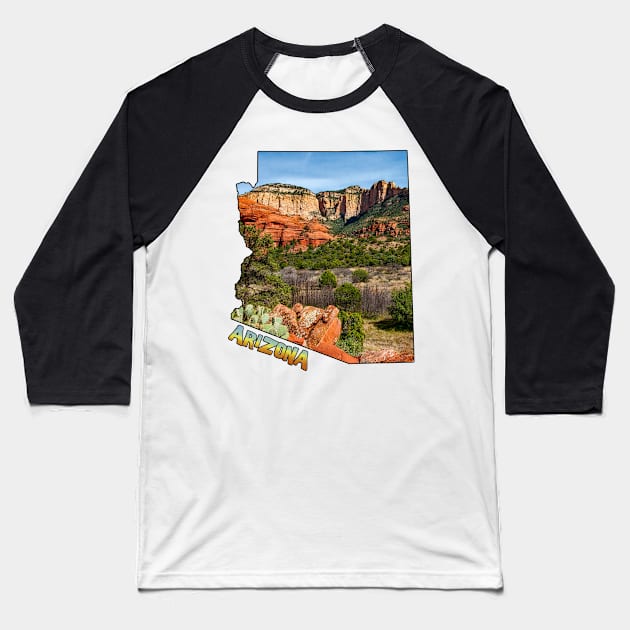 Arizona (Green Desert Canyon) Baseball T-Shirt by gorff